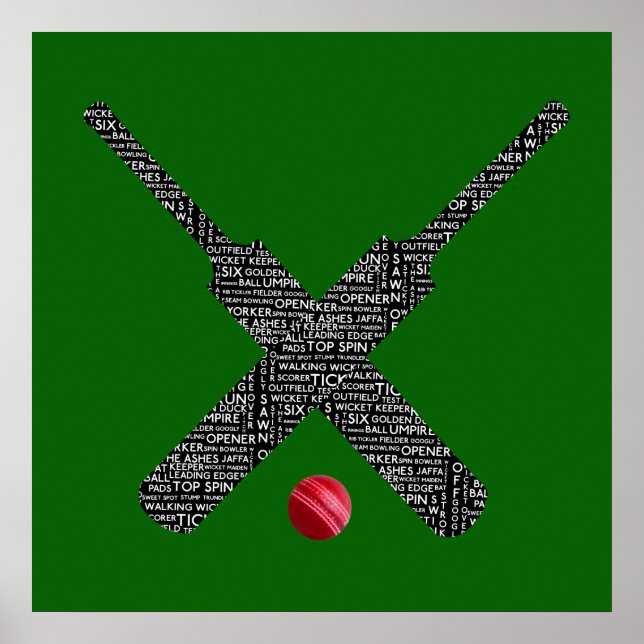 cricket typography poster (Front)