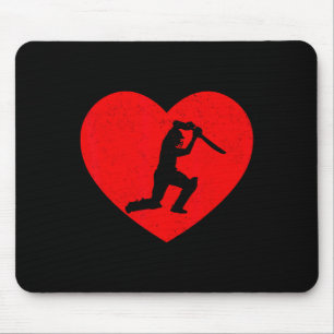 Cricket Valentine Heart Shape Cricket Lovers  Mouse Pad