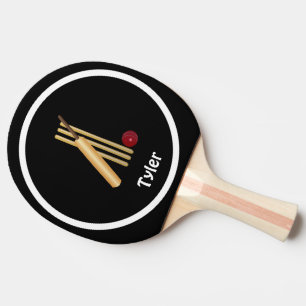 Cricket, wicket, bat and ball template ping pong paddle