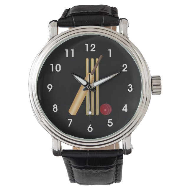 Cricket - Wicket, Bat and Ball Watch (Front)