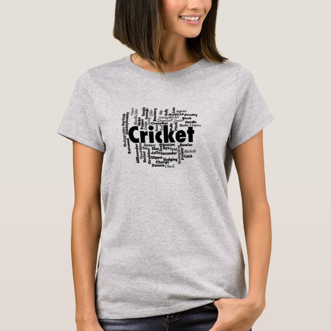 Cricket Word Cloud T-Shirt (Front)