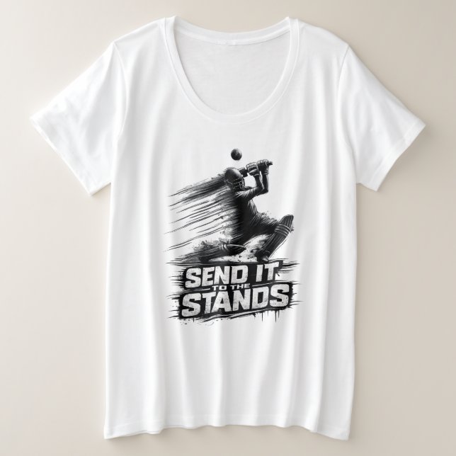 Cricket World Cup Power  T-Shirt Plus Size T-Shirt (Design Front)