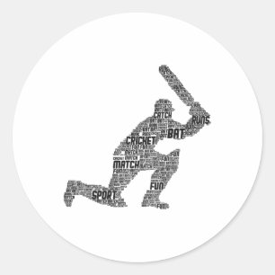 Cricket Youth Men Boys Kids 1  Classic Round Sticker