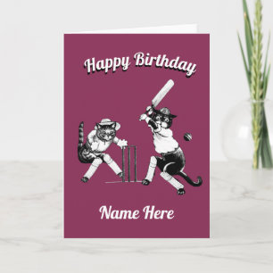 Cricketing Birthday Card