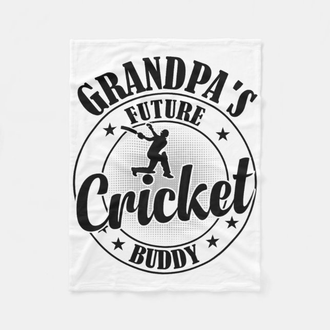 Cricketing Cricket Player - Grandpa's Future Crick Fleece Blanket (Front)