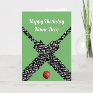 Cricketing Customisable Occasion or Receiver Card