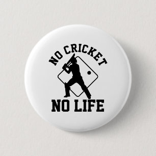 Crickets Player 6 Cm Round Badge