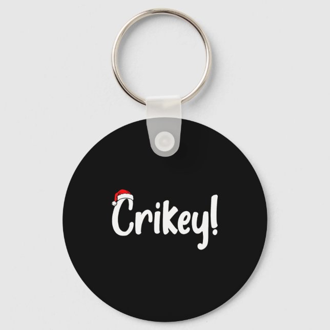Crikey Christmas Santa Hat Matching Christmas Fami Key Ring (Front)