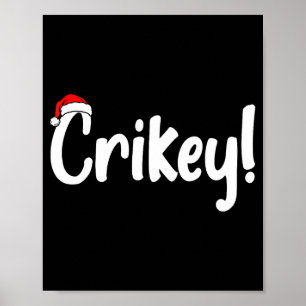 Crikey Christmas Santa Hat Matching Christmas Fami Poster