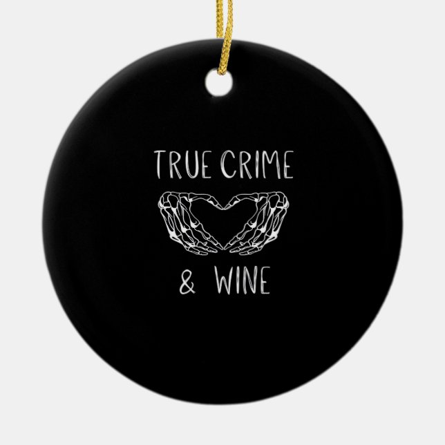 Crime And Wine Skeleton Hands  Ceramic Tree Decoration (Front)