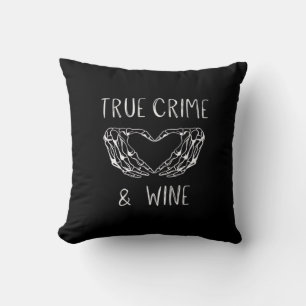 Crime And Wine Skeleton Hands Modern Aesthetic Cushion