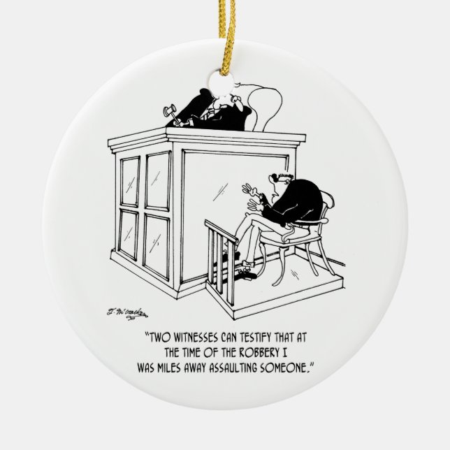 Crime Cartoon 5495 Ceramic Tree Decoration (Front)