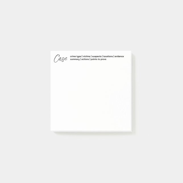 Crime & Forensic Sticky Post-it Notes (Front)