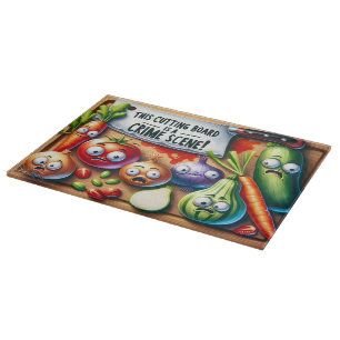 Crime Scene Chopped Vegetables Cutting Board