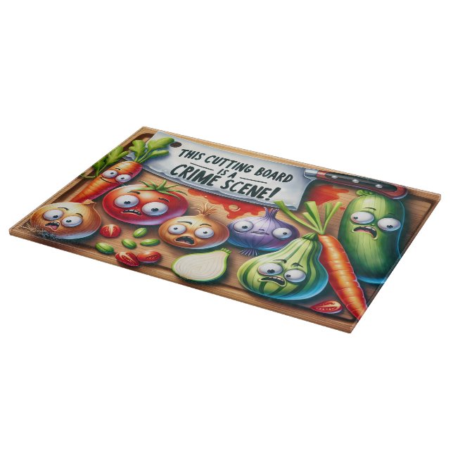 Crime Scene Chopped Vegetables  Cutting Board (Corner)