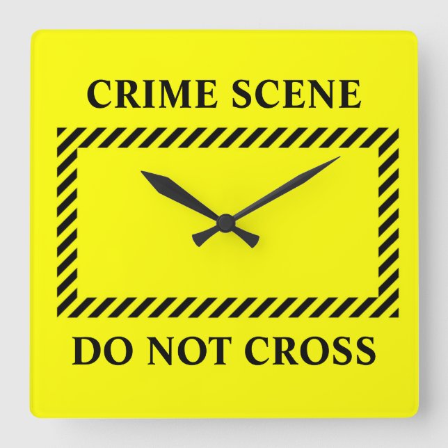 Crime Scene Do Not Cross Square Wall Clock (Front)