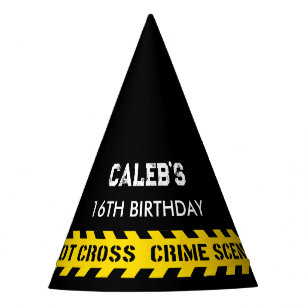 Crime Scene Do not cross with police yellow tapes Party Hat