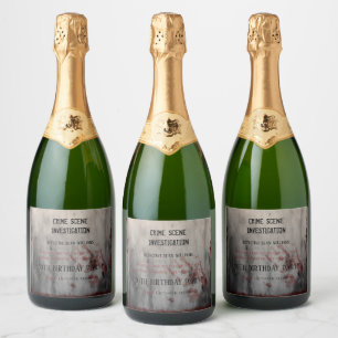Crime Scene Investigation Birthday Thank You  Sparkling Wine Label