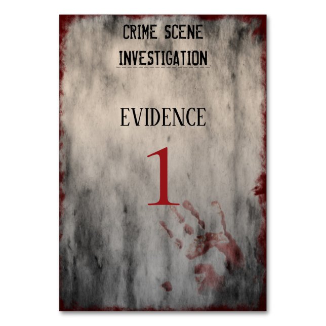 Crime Scene Investigation Table Number (Front)