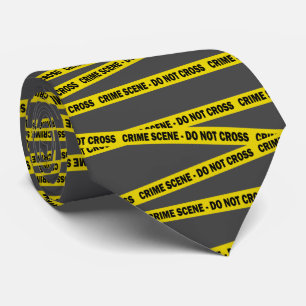Crime Scene Investigator Tape on Grey Tie