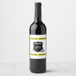 Crime Scene Law Enforcement Wine Label