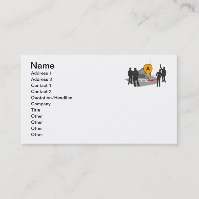 Crime Scene Map with Police and Body Outline Business Card (Front)
