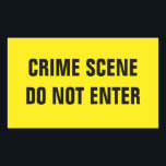 Crime scene rectangular sticker<br><div class="desc">Crime scene yellow background with custom text "CRIME SCENE DO NOT ENTER"</div>