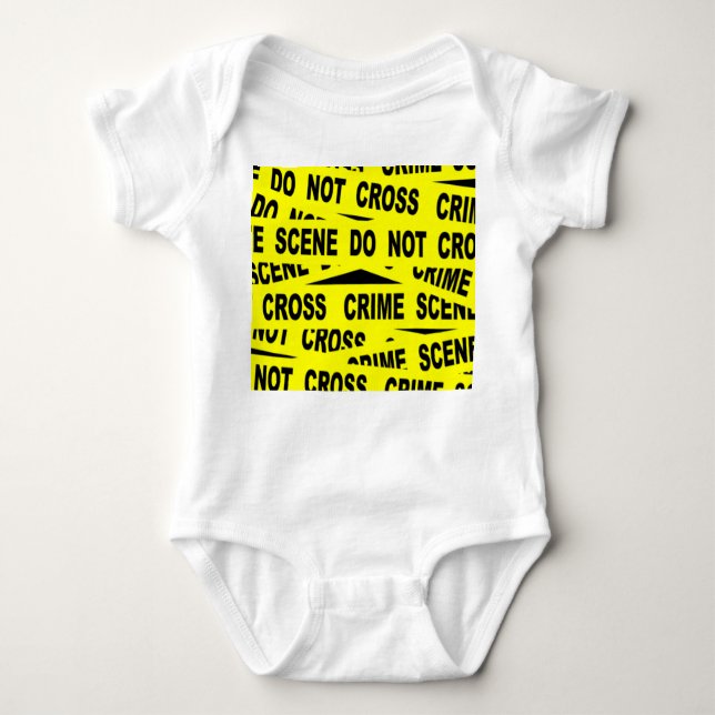 Crime Scene Tape Baby Bodysuit (Front)