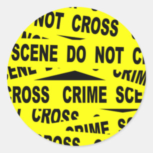 Crime Scene Tape Classic Round Sticker