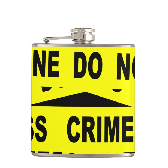 Crime Scene Tape Hip Flask (Front)