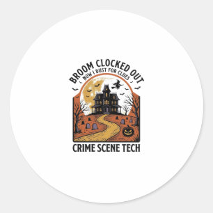 Crime Scene Technician Shirt Funny Halloween Haunt Classic Round Sticker