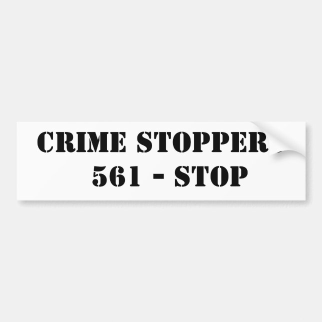 CRIME STOPPERS  561 - STOP BUMPER STICKER (Front)