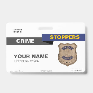 Crime Stoppers Badge ID Badge