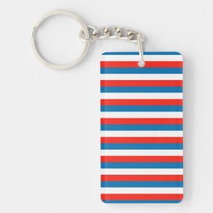 crimea faroe Wichita flag stripes red white blue p Key Ring