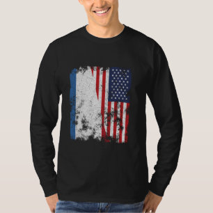 Crimea USA Flag Distressed - Half American T-Shirt