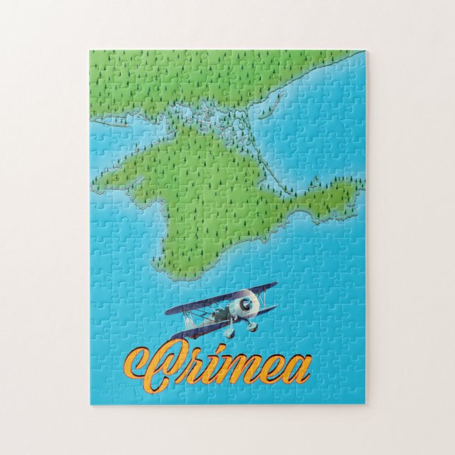 Crimea vintage style travel poster map jigsaw puzzle (Vertical)