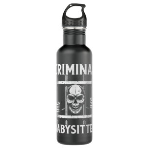 Criminal Babysitters Jail Guard Prisoner Handcuffs 710 Ml Water Bottle