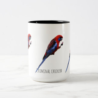 Criminal chicken Two-Tone coffee mug