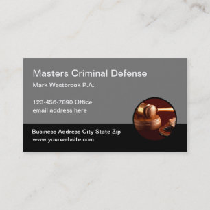 Criminal Defence Attorney At Law Business Card