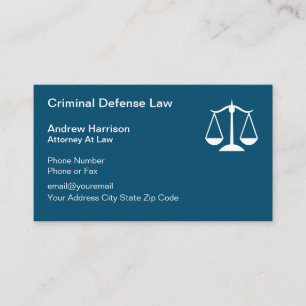 Criminal Defence Attorney Business Card