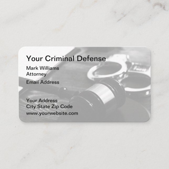 Criminal Defence Attorney Modern Business  Business Card (Front)