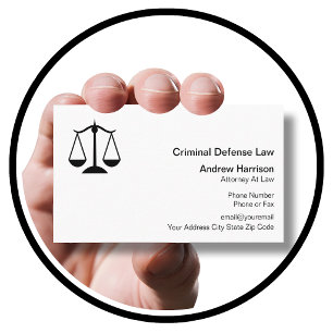 Criminal Defence Lawyer Business Card