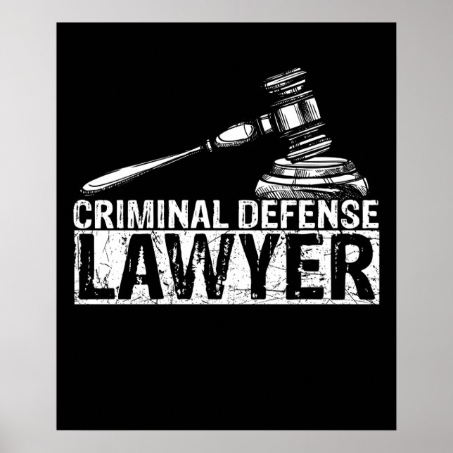 Criminal Defence Lawyer Judge Gavel Job Quote Poster (Front)