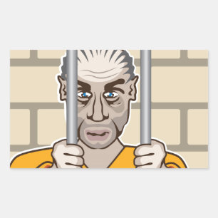 Criminal in Jail Rectangular Sticker