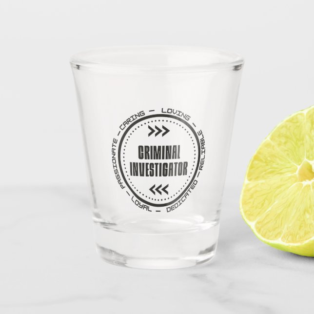 Criminal Investigator Shot Glass (Front)
