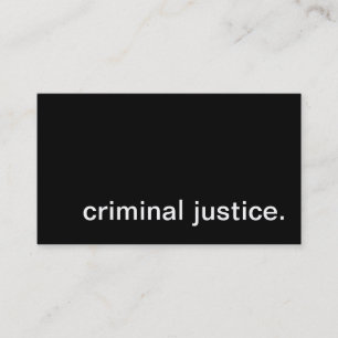 criminal justice. business card