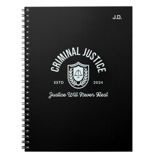 Criminal Justice Graduation 2024 "Customisable" Notebook (Front)