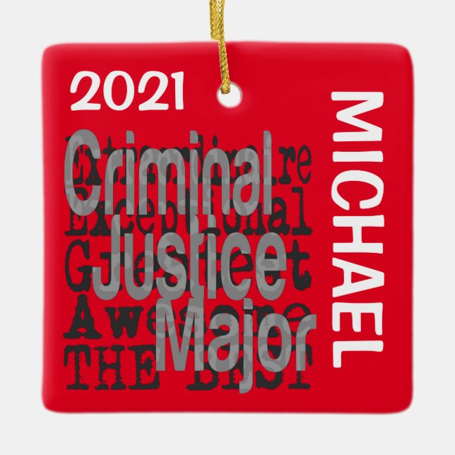 Criminal Justice Major Extraordinaire CUSTOM Ceramic Ornament (Front)