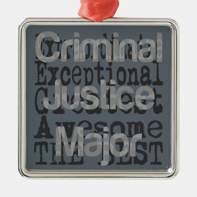 Criminal Justice Major Extraordinaire Metal Tree Decoration (Front)
