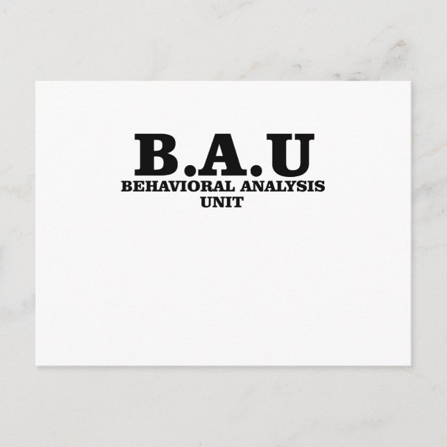Criminal Minds BAU Behavioural Analysis Unit Shirt Postcard (Front)